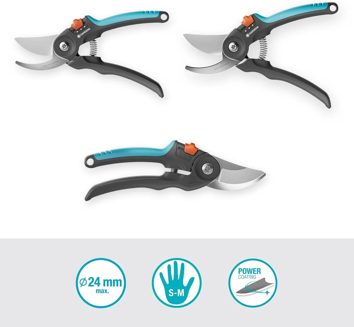 Gardena PremiumCut Flex Budama Makası 12242-20 — Açık ve kapalı görünüm