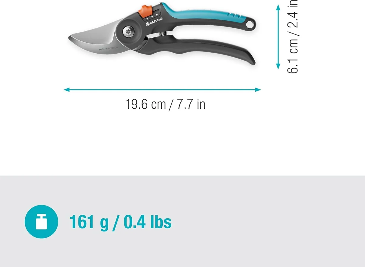 Gardena PremiumCut Flex Budama Makası 12242-20 — Ölçü ve tutuş bilgisi