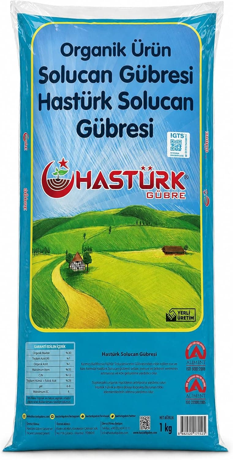 Hastürk Gübre Organik Solucan Gübresi 1 Kg.