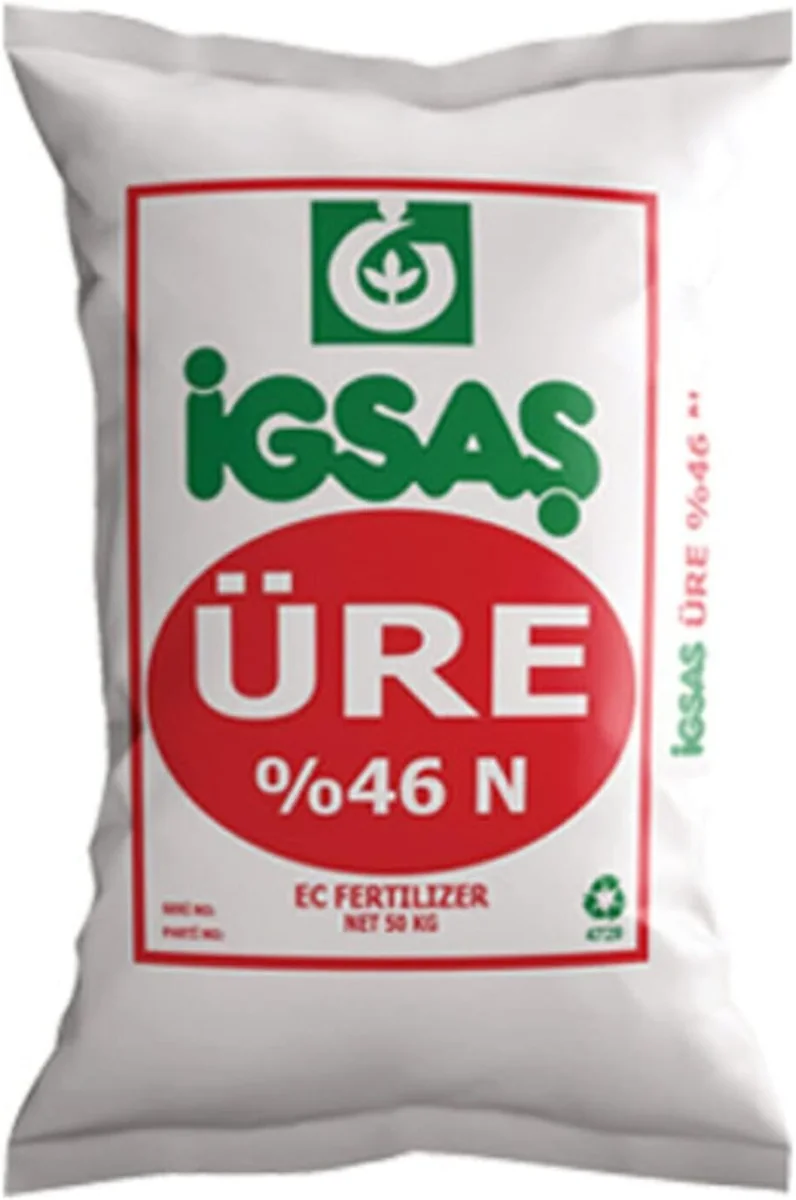 İGSAŞ Üre %46 N Gübre 50 kg — İGSAŞ üreticili %46 N üre 50 kg ambalajı